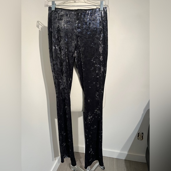Maje, Galop Bleu Velvet Iridescent Pant Size 2, - Picture 1 of 4